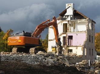 Abriss Haus Gebäude Bagger