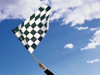 Autorennen Rallye Ziel Zielflagge Flagge