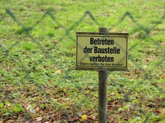 Baustelle Betreten Verboten Schild Grundstück