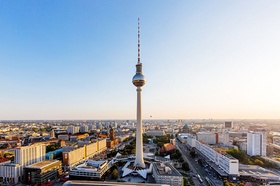 Berlin Horizont Weite Wohnblöcke Alex