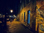 Berlin Kreuzberg Nacht Wohnhäuser Graffiti