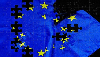 Brexit Europaflagge Puzzleteile