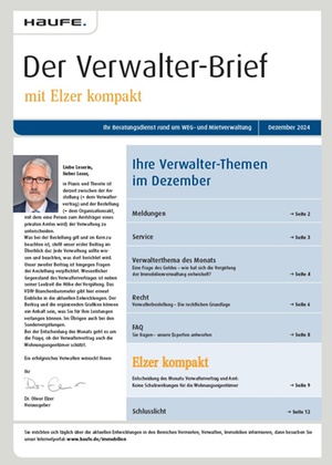 Der Verwalterbrief mit den Verwalterthemen im Dezember 2024 | Verwalter-Brief