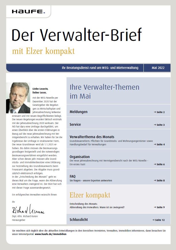 BGH: Abberufung Des WEG-Verwalters | Immobilien | Haufe