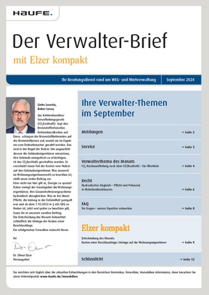 Der Verwalterbrief mit den Verwalterthemen im September 2024 | Verwalter-Brief