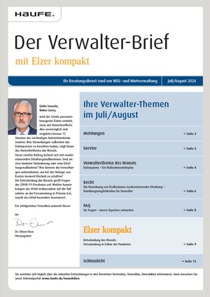 Der Verwalterbrief mit den Verwalterthemen im Juli August 2024 | Verwalter-Brief