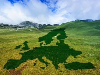 Europa Silhouette Schatten grün Wiese EU