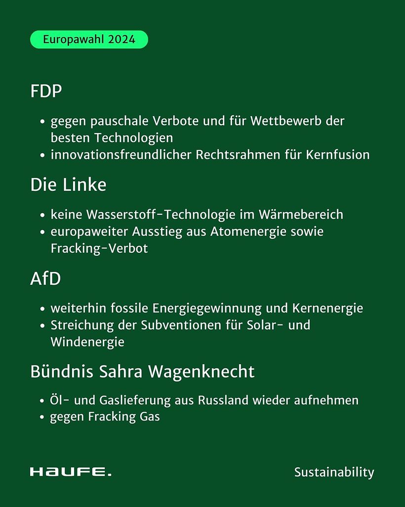 Europawahl: Nachhaltigkeit in Parteiprogrammen 4