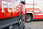 Feuerwehrauto Einsatz Ambulanz Wohngegend