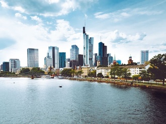 Frankfurt Main Skyline Dächer Panorama