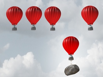 Ballon Heißluftballon rot Gewicht 