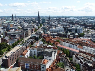 Hamburg Stadt von oben