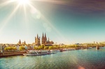 Köln Dom Rhein Brücken Sonne