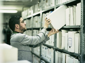 Man working in an archive