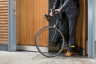 Cyclist opening door