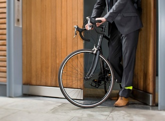 Cyclist opening door