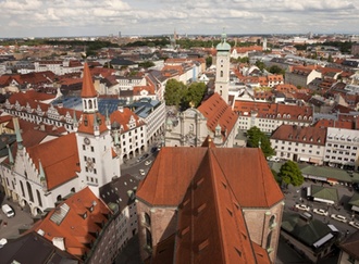 München Blick auf Dächer