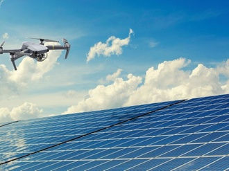 Photovoltaik Drohne Dach Himmel Solarstrom