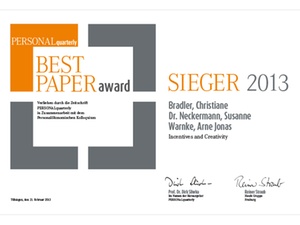 PERSONALquarterly - Preisverleihung des Best Paper Awards 2013