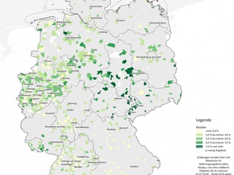 Renditen für Wohnungen in deutschen Mittelstädten