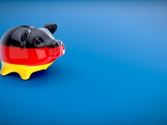 Sparschwein schwarz rot gold Deutschland-Flagge