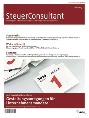 SteuerConsultant Ausgabe 12/2009 | SteuerConsultant