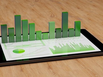 Tablet Diagramm grün Nachhaltigkeit Investment