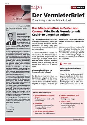 Der Vermieterbrief mit den Vermieterthemen April 2020 | VermieterBrief