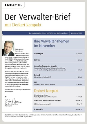 Der Verwalter-Brief Ausgabe 11/2013 | Verwalter-Brief