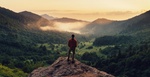 Wanderer auf Berg