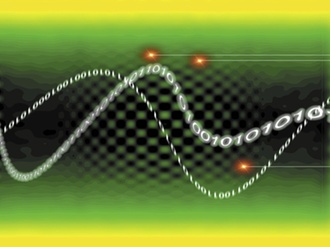 Wellenlinie mit Zahlencode, elektronische Daten