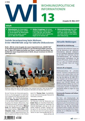 Wohnungspolitische Informationen 13/2017 gdw | Wohnungspolitische Information