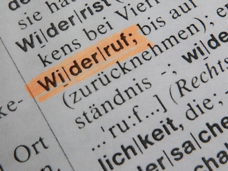 Widerruf Wort aus Wörterbuch