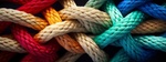 Team rope diverse strength connect partnership together teamwork unity communicate support. Strong d